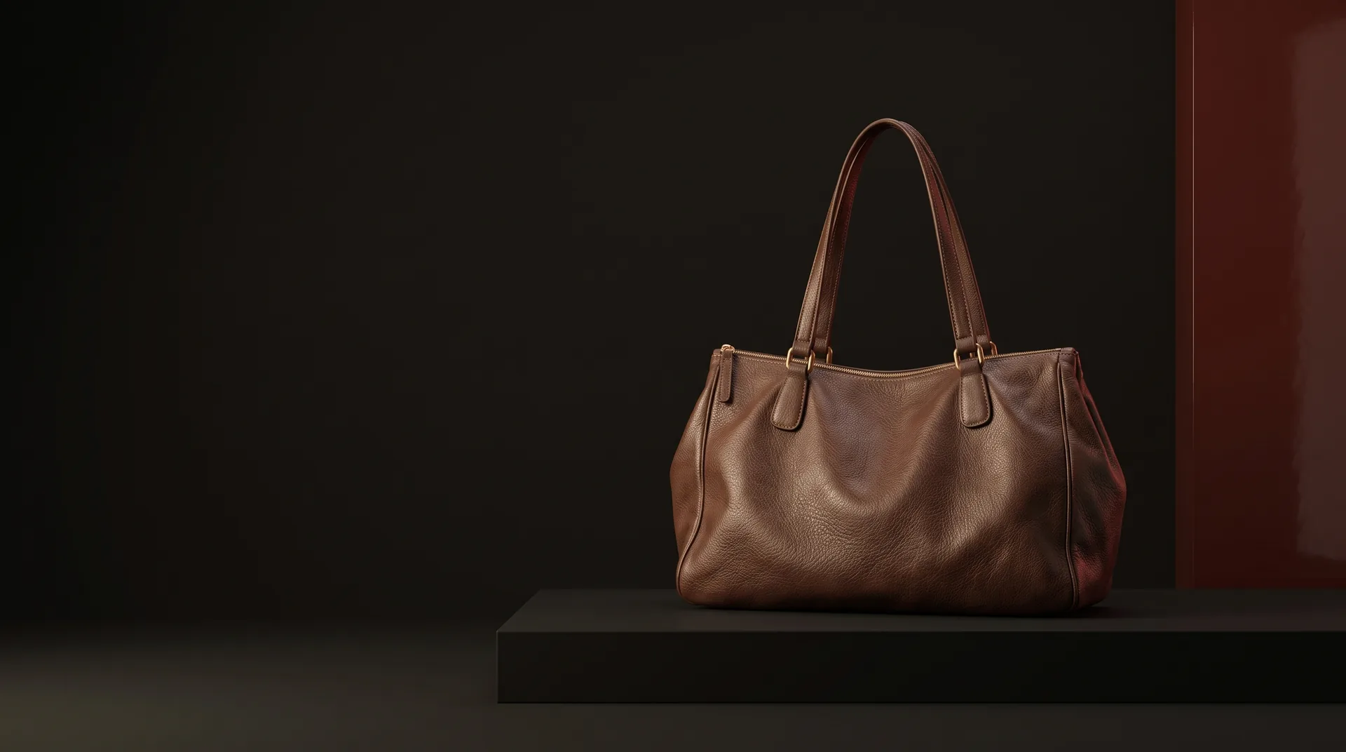 Hide Fashion Oversized Chocolate Slouchy Carryall, a factory-developed style photographed in the studio