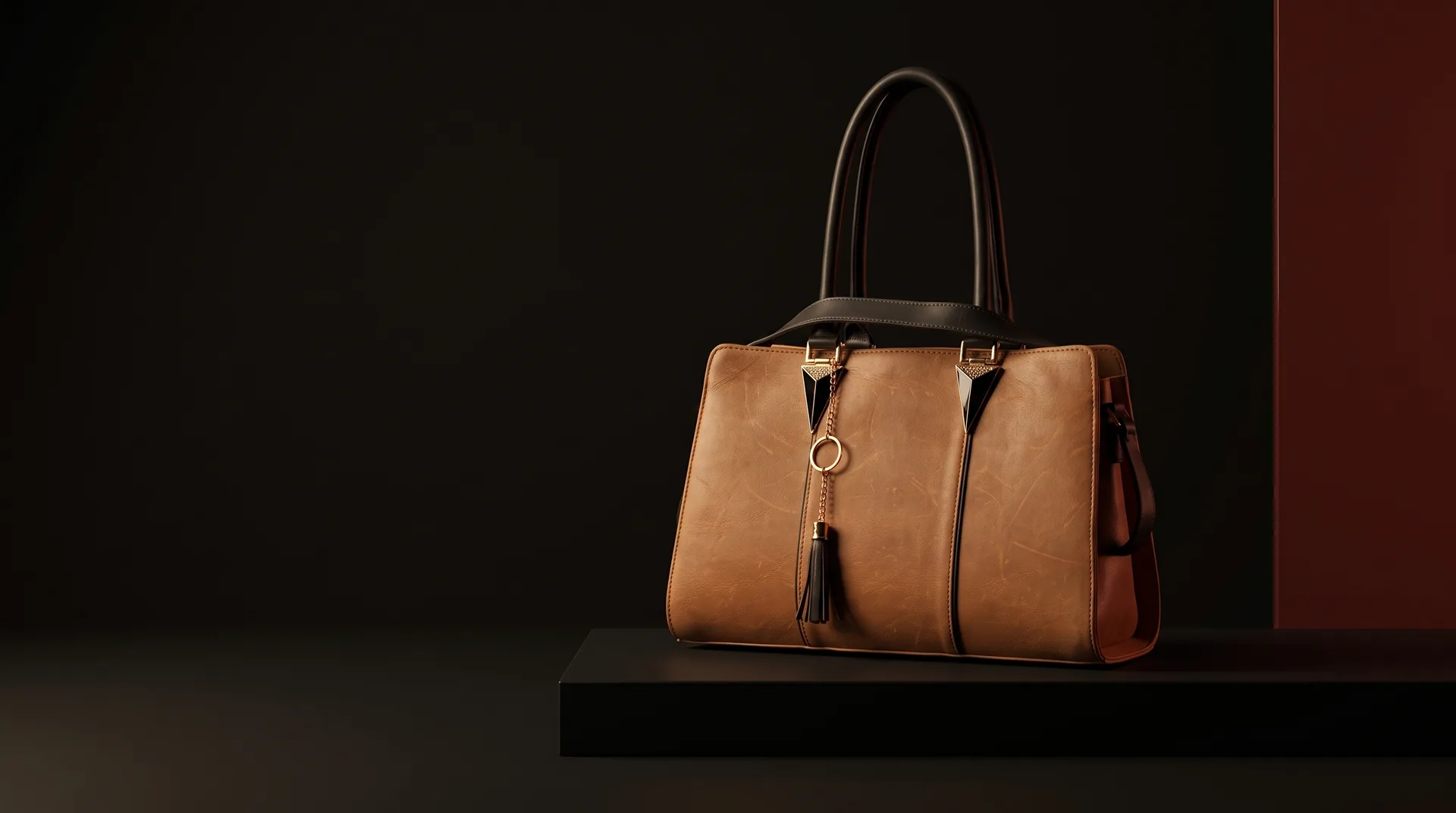 Hide Fashion Tan Leather Tassel Doctor Bag, a factory-developed style photographed in the studio