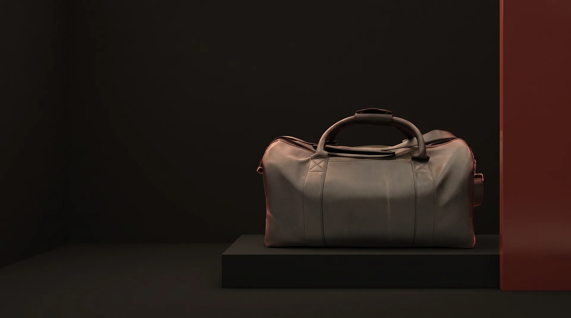 Hide Fashion Grey Leather Weekender Duffle, a factory-developed style photographed in the studio